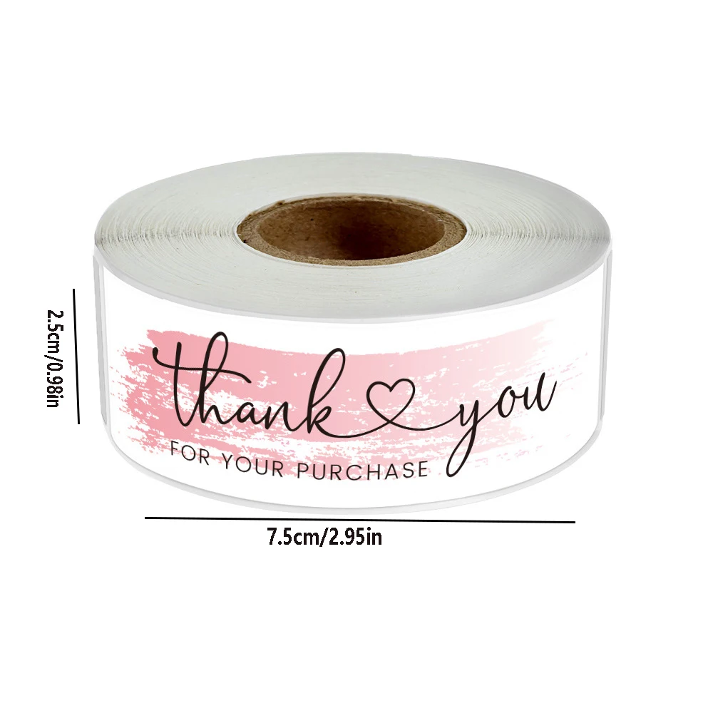 120pcs/roll Thank You For Your Purchase  Stickers Sealing Labels Small Packaging Decals Gifts Party Crafts Wrapping Supplies