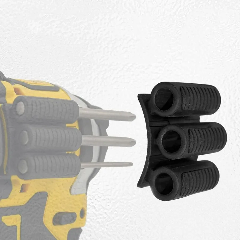 

Impact Motor Drill Bit Bracket - Durable Nylon Storage Box with Strong Adhesive, Can Hold 6 Mini or 3 Long Drill Bits