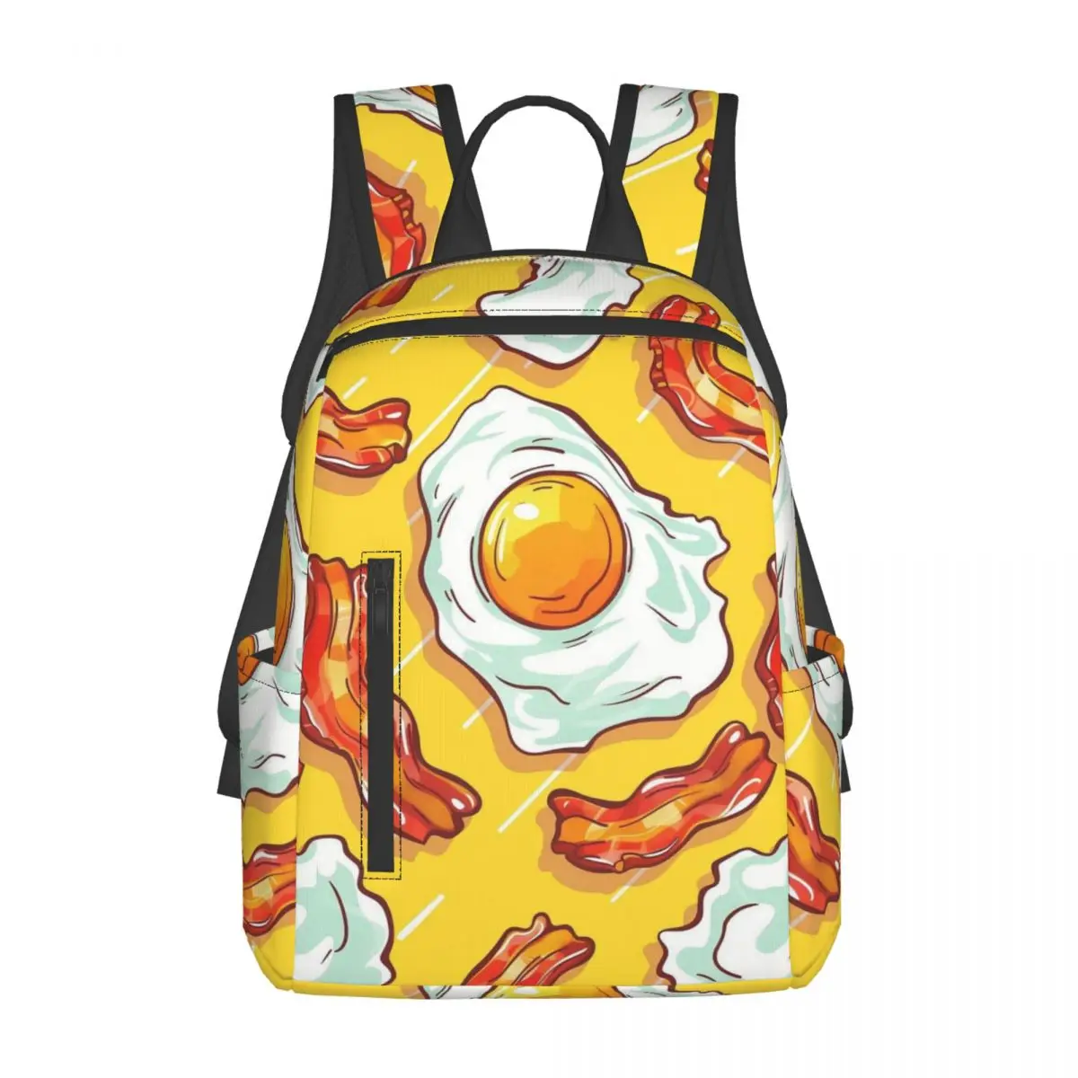 

Fried Egg Bacon Gourmet Energy Breakfast Backpack Daypack Boys Girls BookBag School Bag Shoulder Bags for Men Women