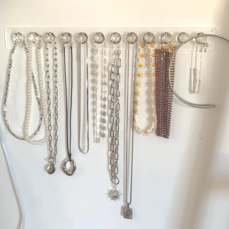 Transparent Acrylic Jewelry Storage Rack Necklace Display Rack Necklace Bracelet Earring Hanger Wall Hanging Jewelry Bracket