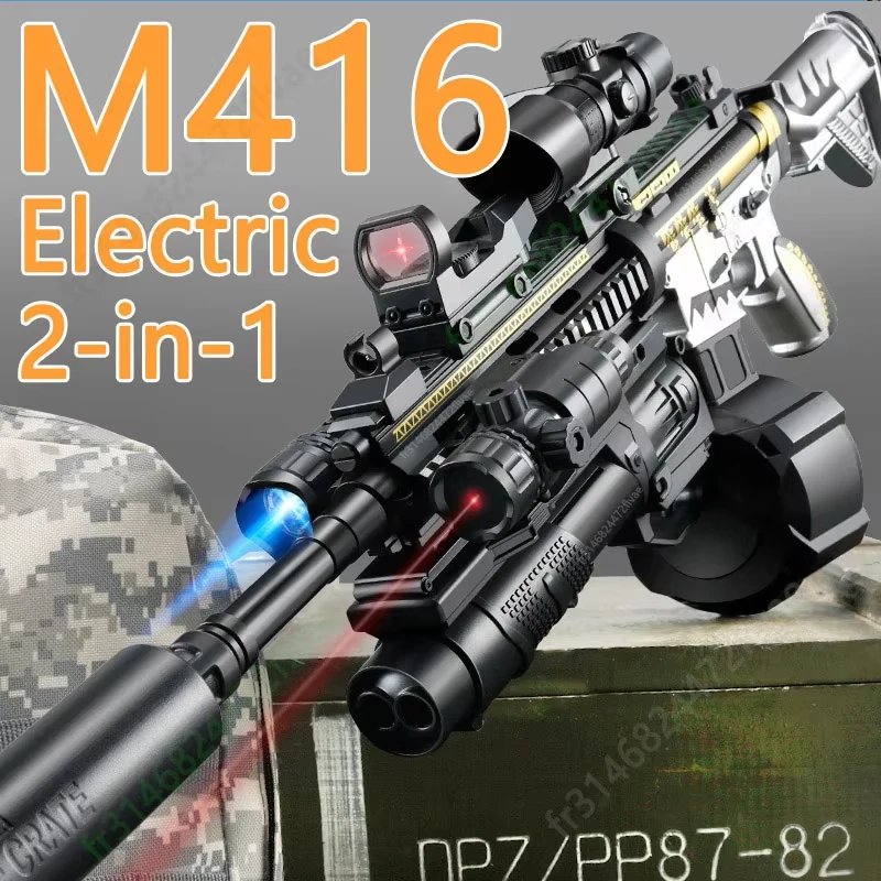 

Electric M416 Toy Gun Automatic Gel Bullet Blaster Children Toys Outdoor Game AirSoft Sniper Rifle Splatter Gun Weapon For Boy