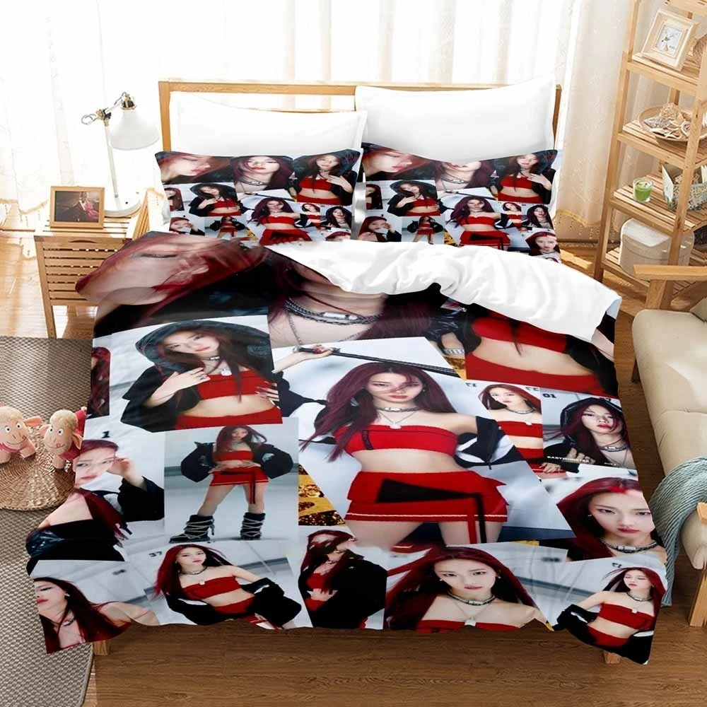 Kpop BABYMONSTER Set biancheria da letto copripiumino Set copripiumino federa piumino king Queen Size ragazzi Set biancheria da letto per adulti