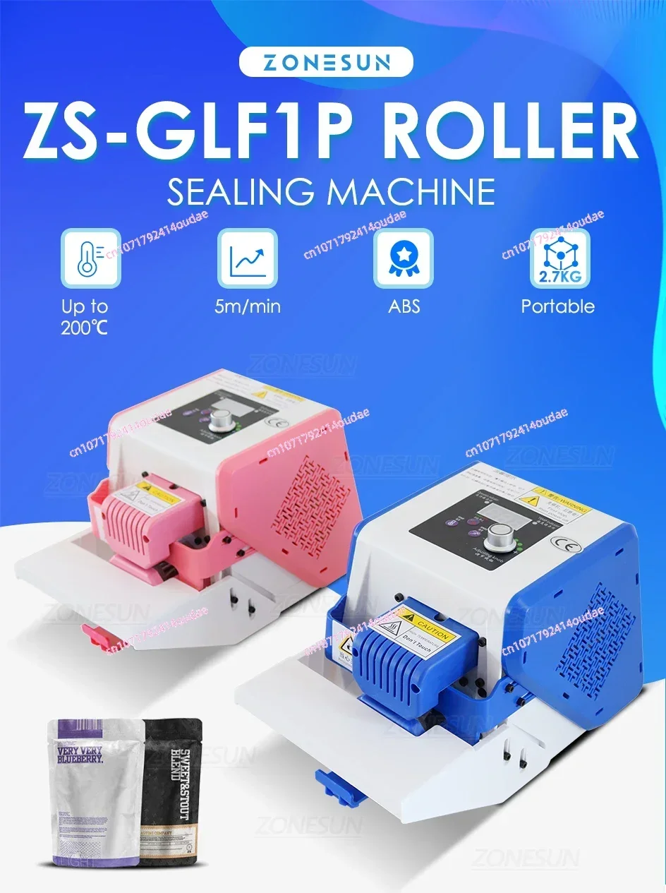 ZS-GLF1P Mini Aluminum Foil Plastic Film PE Coated Paper Bag Sealer Roller Sealing Machine