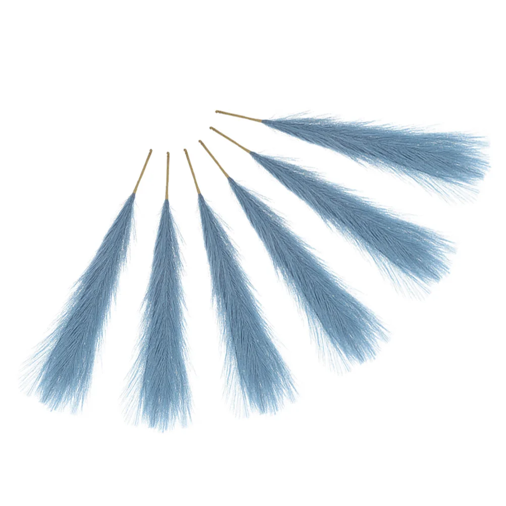 

6 Pcs Simulated Grass Decoration Artificial Leaves for Fall Pampas Stems Decorations Bouquet Polyester Cloth Plants