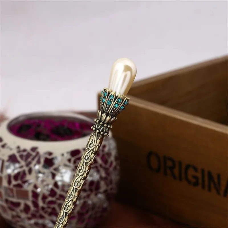 Top Crystal Pearl Hairpin Bride Hair Sticks For Women Wedding Hair Accessories Romantic Headdress Hair Fork Retro Hair Jewelry