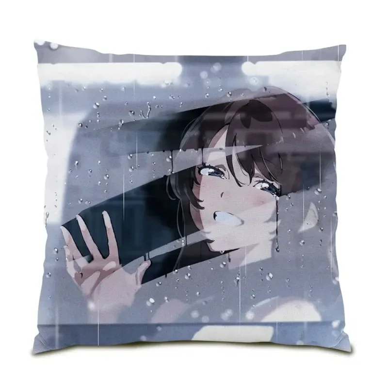 Kawaii  Pillowcase 45x45 Anime Poster Home Living Room Decoration Japanese Pillowcase