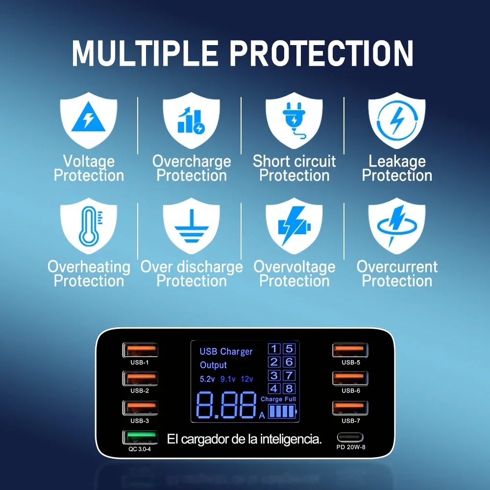 60W Quick Charge QC 3.0 4.0 adattatore per caricabatterie USB C caricabatterie per telefono Tablet caricabatterie rapido per iPhone 12 Pro xiaomi huawei samsung