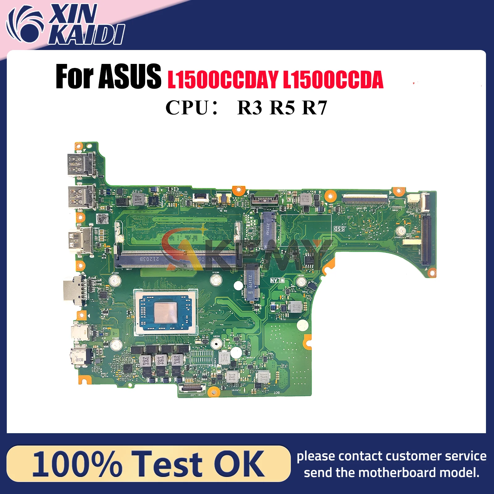 

L1500CDAY Laptop Motherboard For ASUS VivoBook L1500CCDA L1500CD L1500CCDAY Notebook Mainboard With R3 R5 R7 CPU 113% tests OK