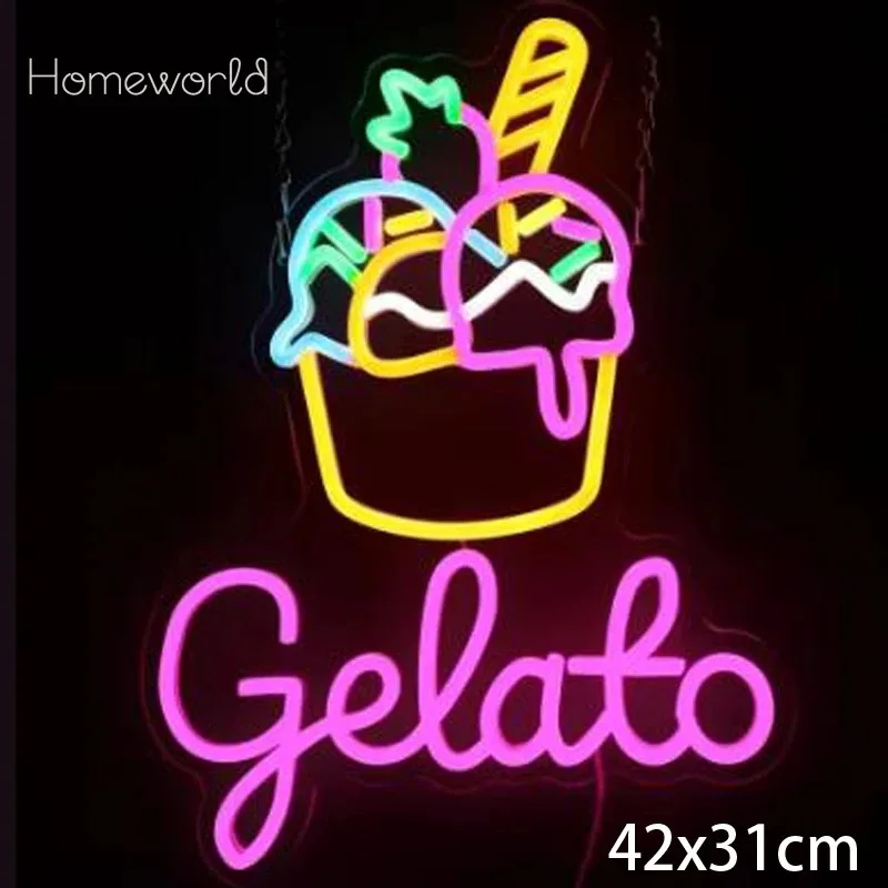 

Ice cream LED neon signs light for cream shop restaurants Bar Club Bedroom Decor Birthday Party Outdoor Neon Decor Gifts
