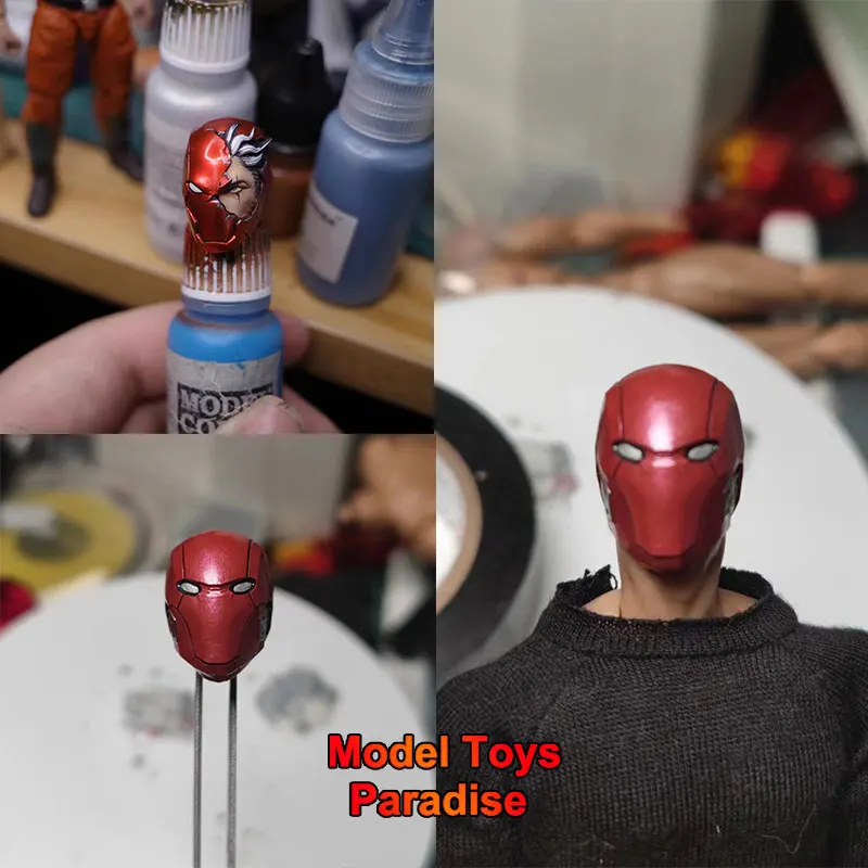 

1/12 Scale Men Soldier Red Hood Head Sculpt Jason Todd Antihero Head Fit 6inch Mezco Action Figure Body