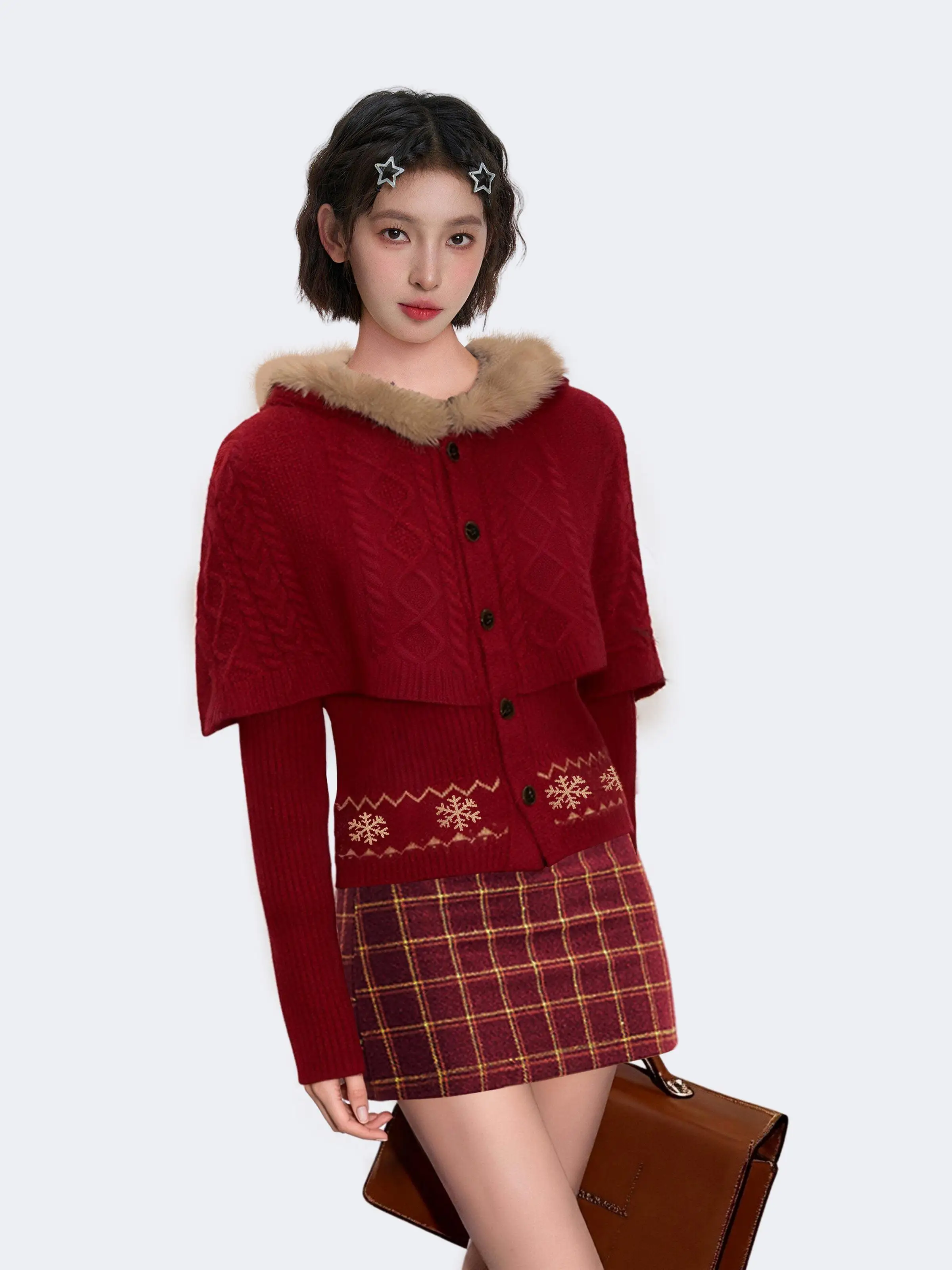 Women Red Gothic Pullover Sweater Harajuku Aesthetic Y2k Long Sleeves Knitted Sweaters Vintage 2000s Clothes Autumn