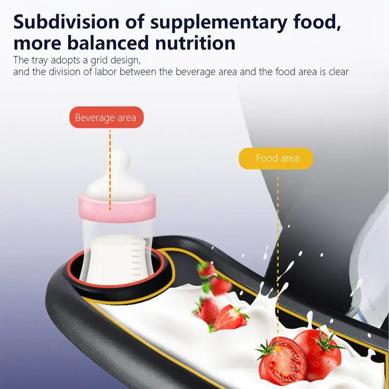 Stroller bayi meja makan, Aksesori pemegang cangkir pengatur kereta bayi dengan gesper yang bisa disesuaikan untuk memegang botol susu makanan ringan