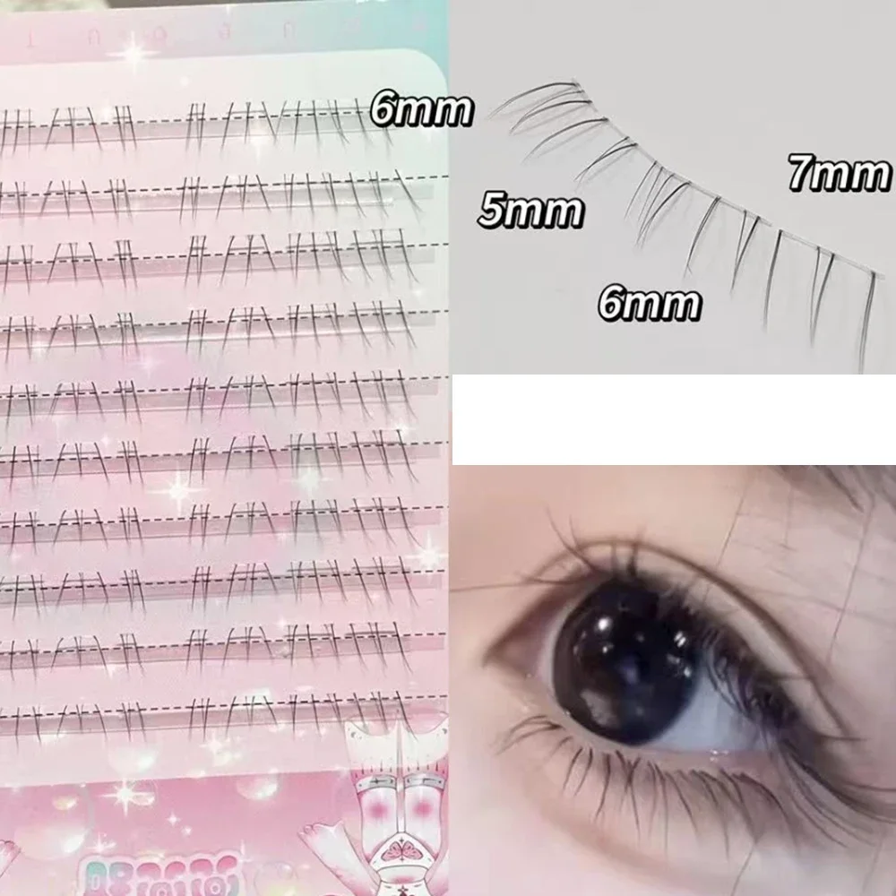 3/10 linhas unissex cílios inferiores transparentes terrier cílios de alta qualidade simulação natural falso cílios extensão maquiagem ferramentas