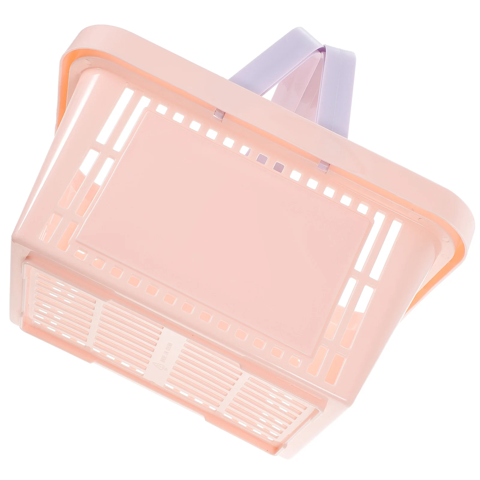 

1pcs Storage Basket Pink Hamper Mesh Fruit Vegetable Garden Child Portable Baskets Handles PP Smooth No Burr Comfortable