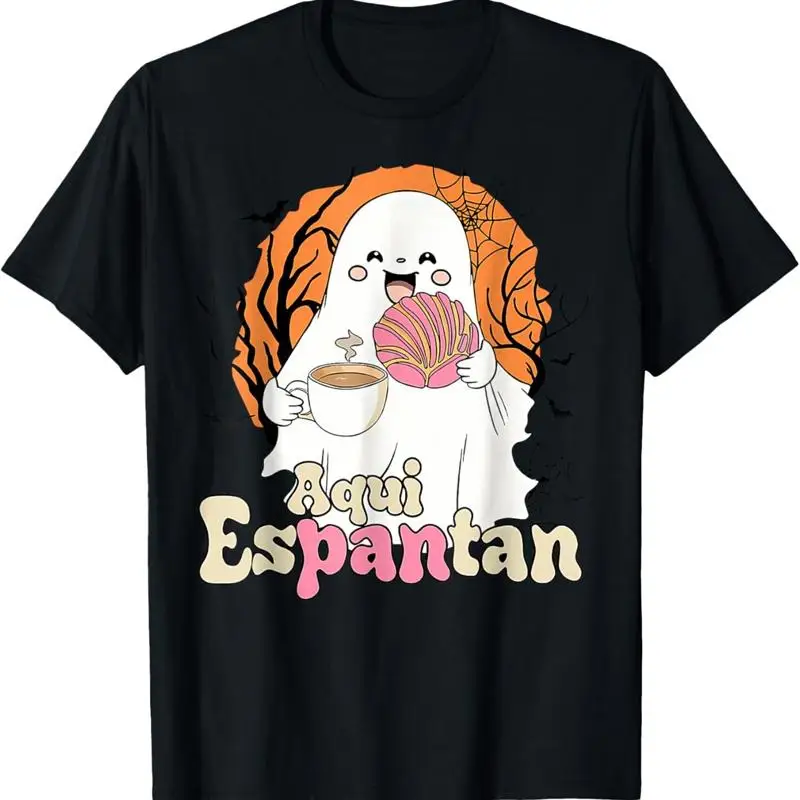 Aqui Espantan Pantasmas Ghost Conchas Halloween Mexican T Shirt