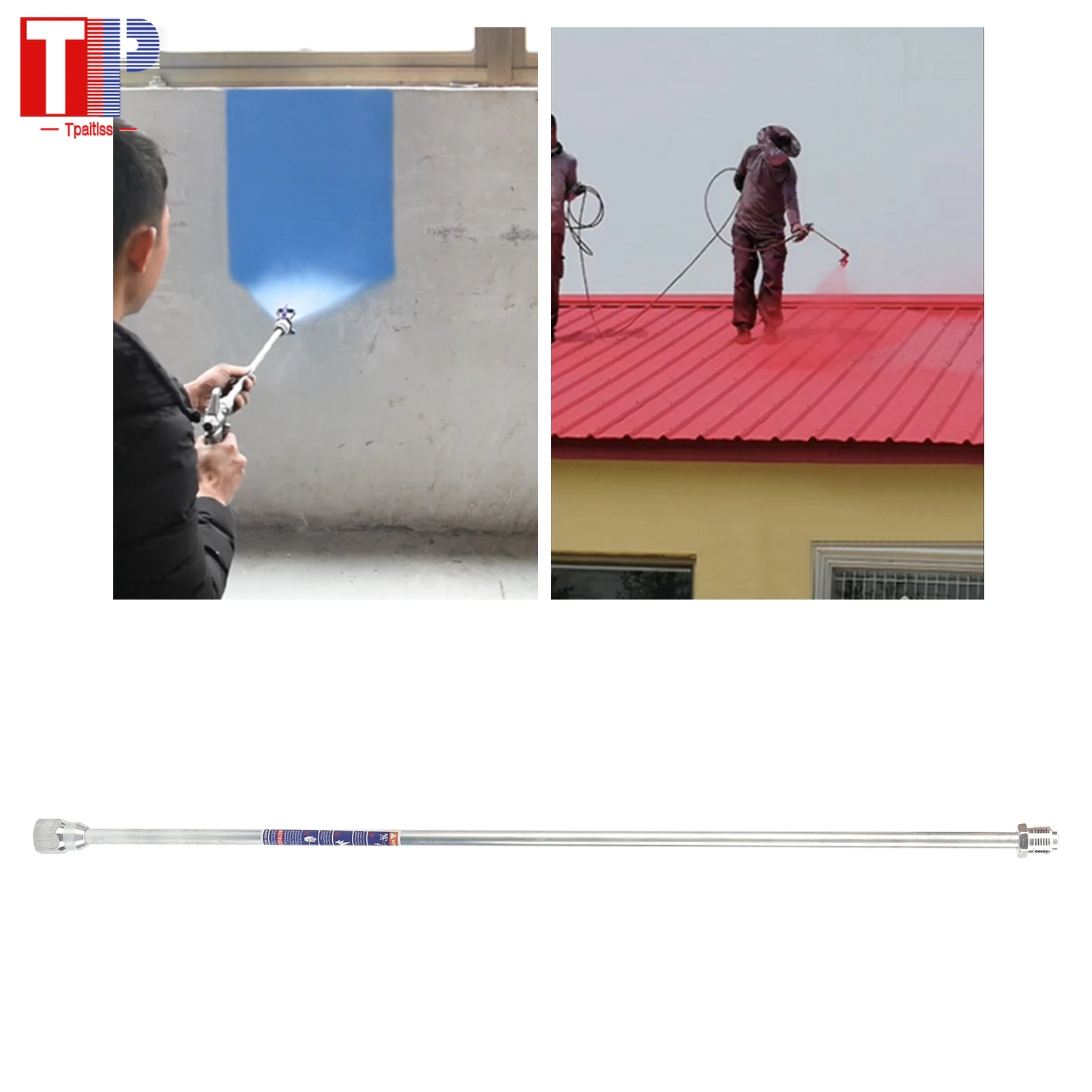 Tpaitlss 75 ซม.Sprayer Gun EXTENSION Rod Universal สีสเปรย์ปืน TIP EXTENSION POLE Rod เครื่องมือคู่มืออุปกรณ์ฮาร์ดแวร์