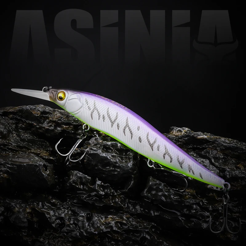 ASINIA-Professional Fishing Lures, Artificial Bait Predator Tackle Jerkbaits for Pike and Bass, Dive, 1.8m SP, 110mm, 14g