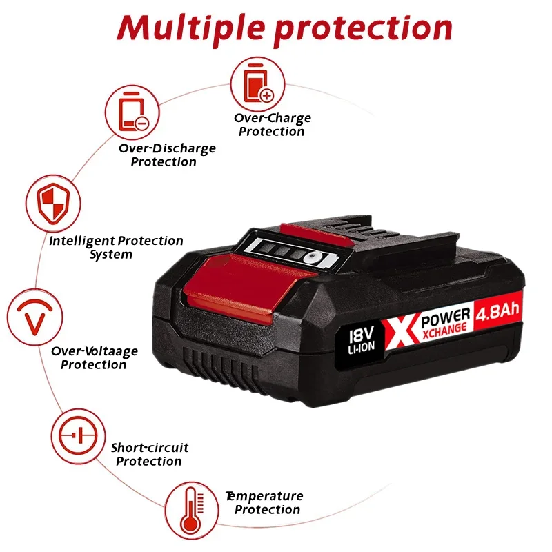 1-3PCS Einhell Power X-Change 18V,4.8Ah Lithium-Ion Battery Universally Compatible With All PXC Power Tools And Garden Machines