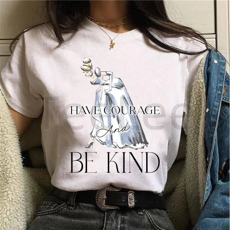 Princess T Shirt Cinderella Women Tshirt Graphic Midnight's Calling Femme Cartoon Clothes Letter Aesthetic Female T-shirt