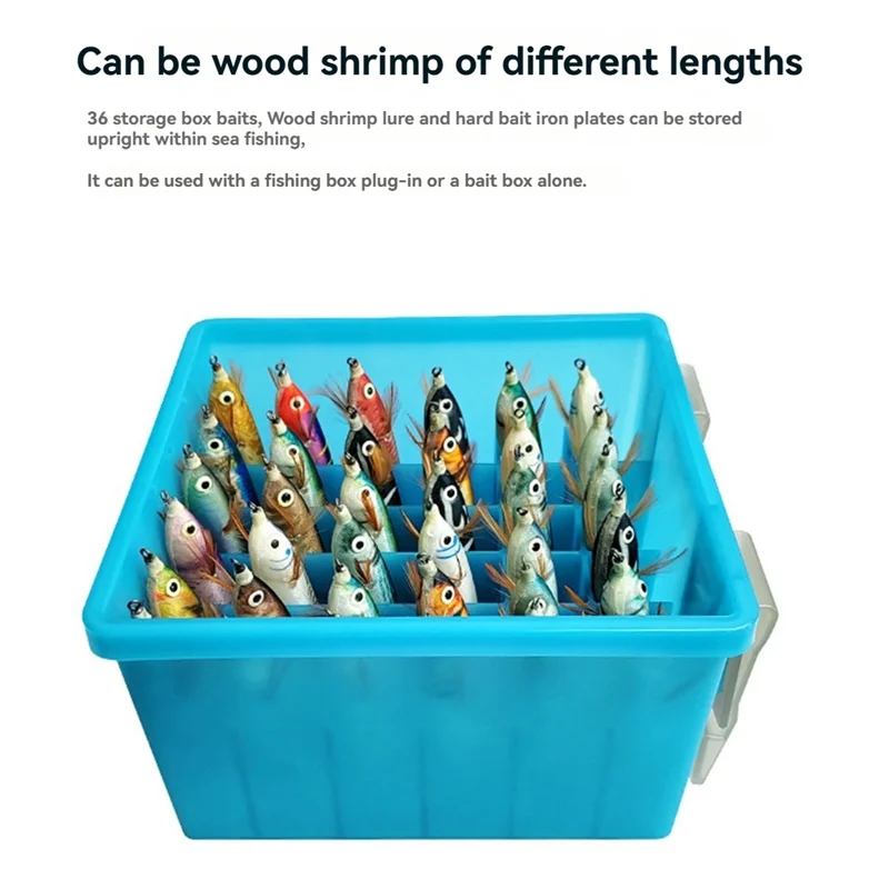 

Коробка для рыболовных приманок, 36 сеток, коробка для хранения джиг-кальмаров, органайзер для осьминога, Egi, жесткий контейнер для приманок, чехол со светящимся покрытием