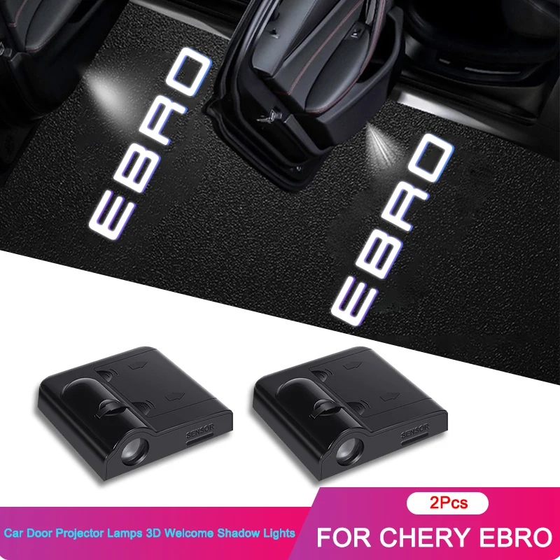 2 Proyectores LED de Logotipo para Puerta de Coche, Luces de Bienvenida con Sombra Fantasma para Chery Ebro S800 S700 Jaecoo J5 J7 J8 Omoda 5 GT C5 GT S5 E5 O5