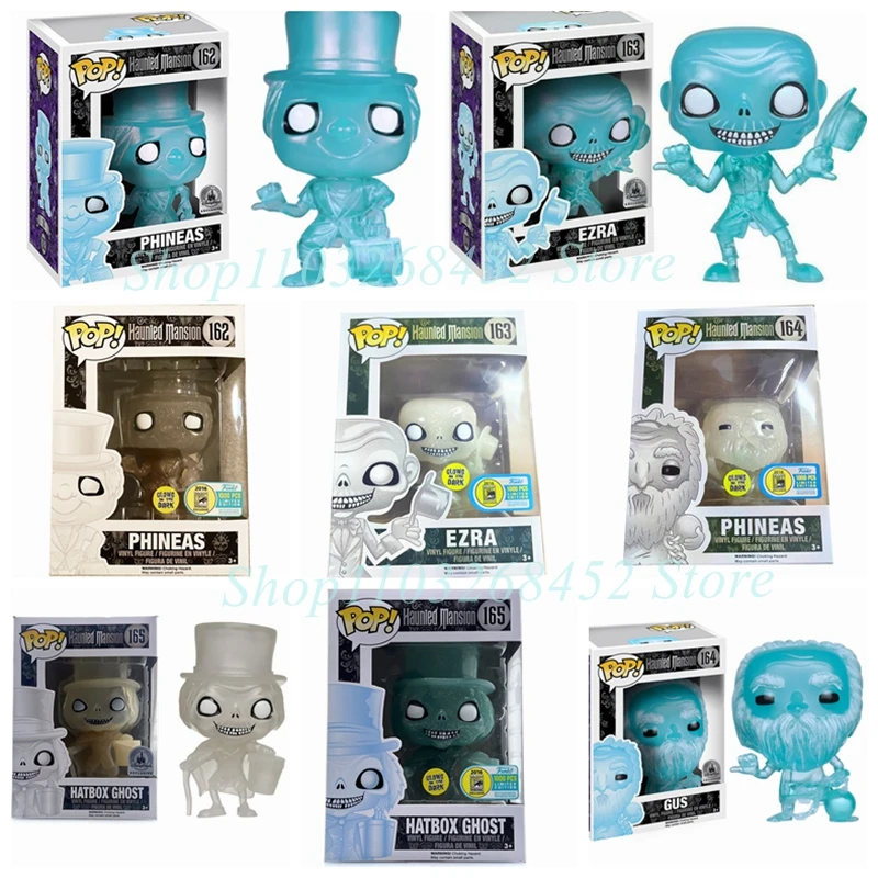 2024 New Funko Pop Haunted Mansion Phineas 162 Ezra 163 Gus 164 Hatbox Ghost 165 Vinyl Action Figure Toys for Gifts Decorations