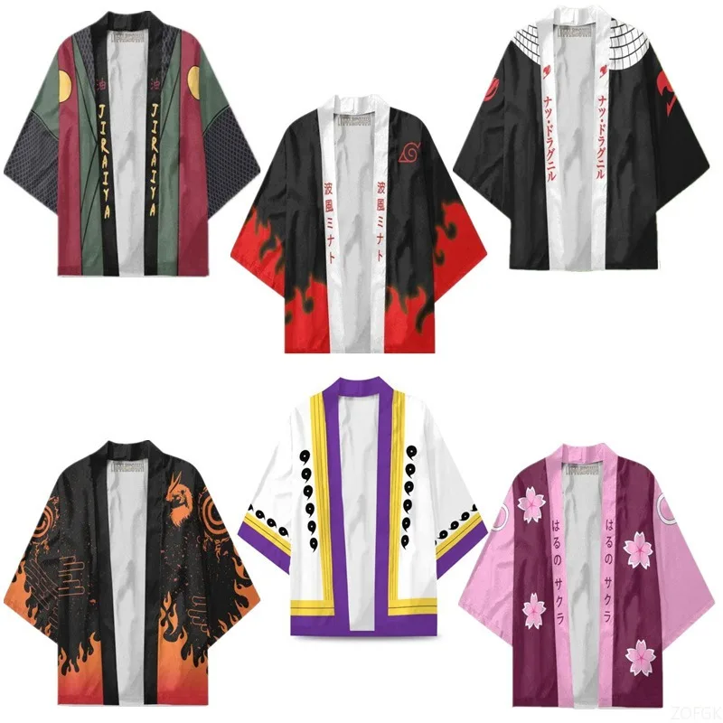 2025 Nueva capa tipo kimono Ninja, cárdigan, chaqueta para parejas, traje de juego de rol de anime con impresión digital 3D