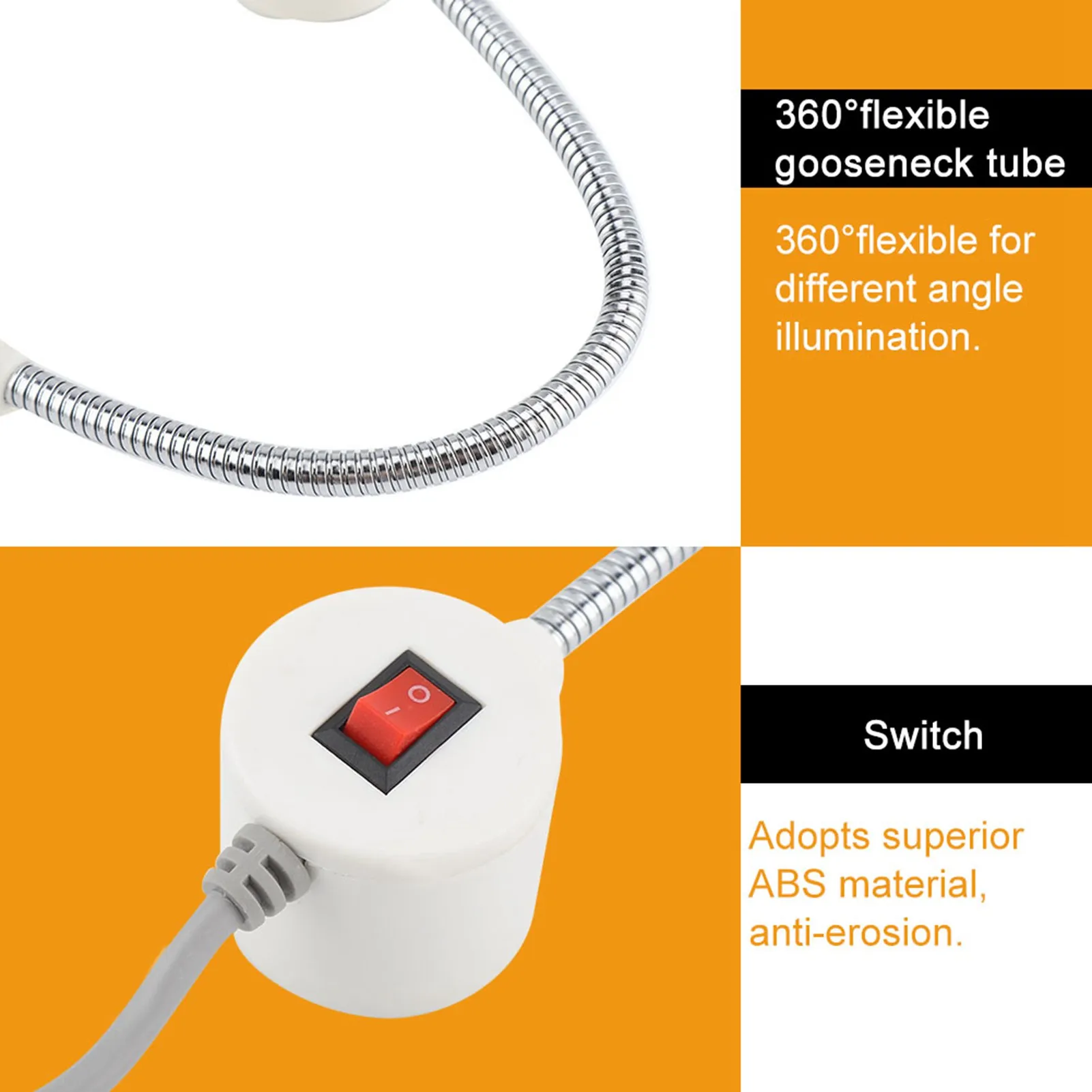 ZK50 30LEDs Sewing Machine Light Working Gooseneck Lamp with Magnetic Base