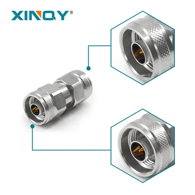 Adaptador Coaxial RF XINQY N macho, conector de microondas de 50 ohmios CC a 18 GHz para transmisión de señal RF y interfaces tipo N