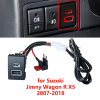 PD Type-C+QC 3.0 USB Car Charger Socket Dual USB Fast Charger Outlet Power Adapter for Suzuki Jimny Wagon R X5 2007-2018