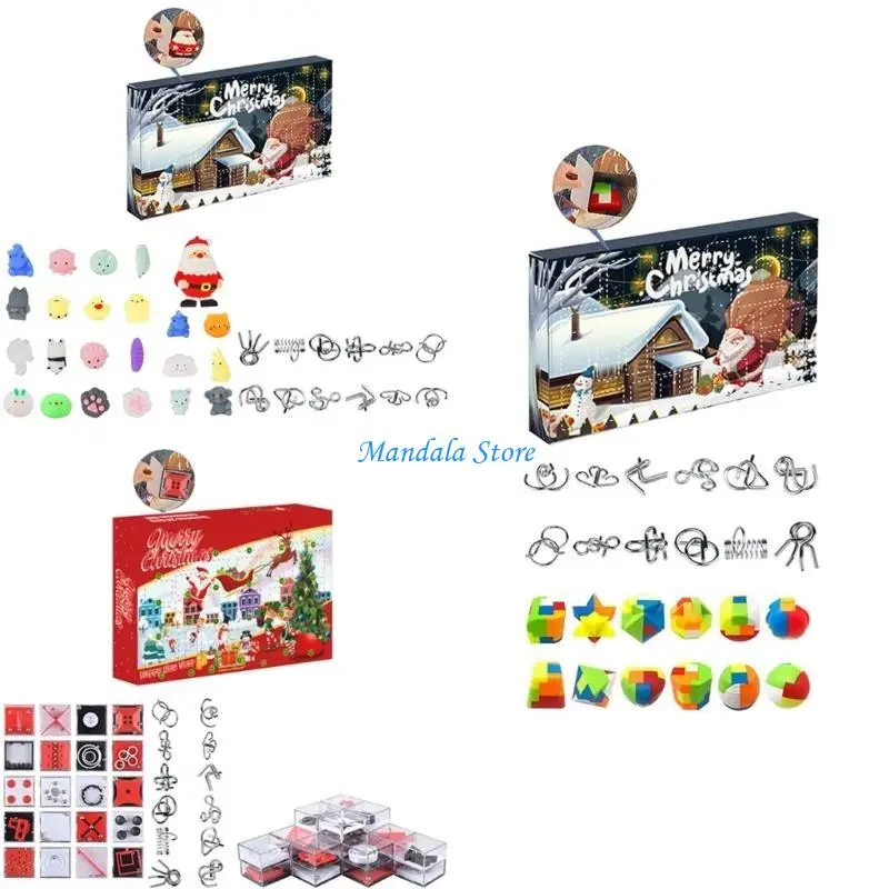 

U2JC Christmas Advent Calendar Toy Gift Box Christmas Countdown Decompression for Children Girls Boys Present