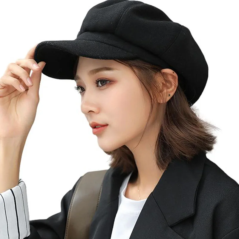 Women Newsboy Caps Warm Visor Beret Hat Cozy Trendy Vintage Cabbie Hat for Ladies Girls