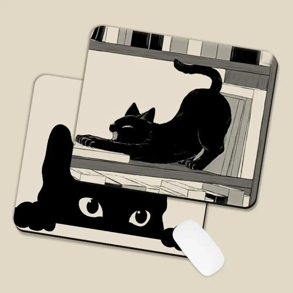 الكرتون حصيرة مكتبية القط مسند الماوس مقاوم للماء سميكة القط ماوس حصيرة المضادة للانزلاق الأدبية الأسود القط ماوس الوسادة ديكور المنزل