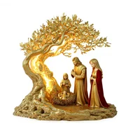 1PCS Nativity Desktop Decoration Statue Home Decoration Office Decora Art Theme Party Decora Christmas Decora Jesus Scene Decora 3