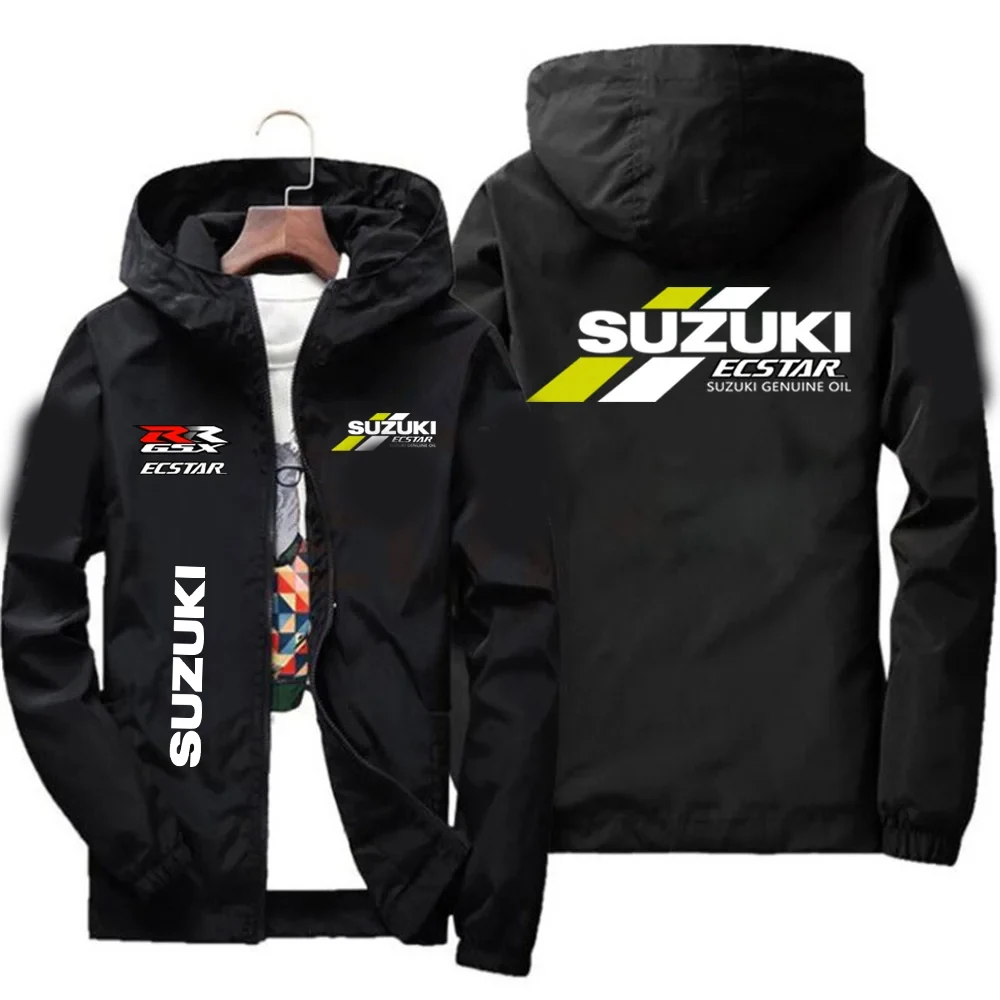 

2026 Men's Windproof Jacket Casual Fashion Hooded Jacket Suzuki Motorcycle Racing Spring and Autumn Zipper Jacket