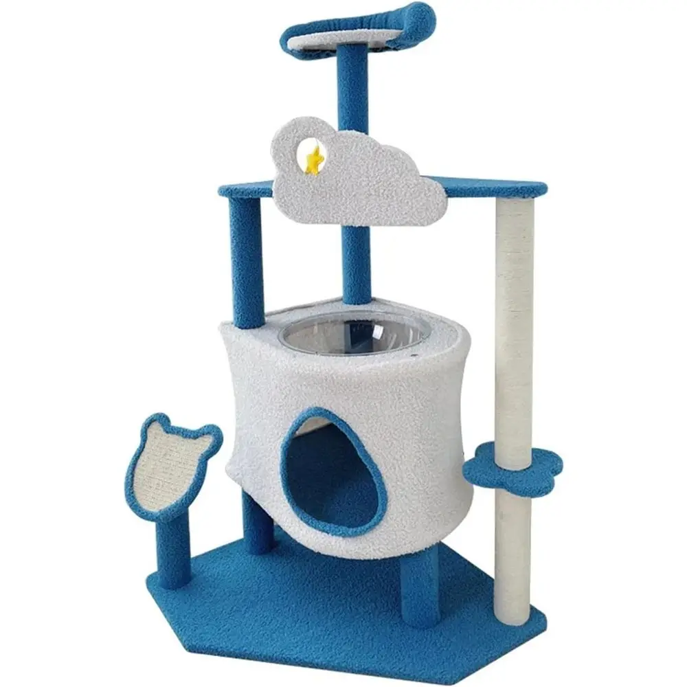 

Большая кошачья лежанка-башня с сизалевой когтеточкой, домиком и платформой для прыжков - Премиальные товары для животных