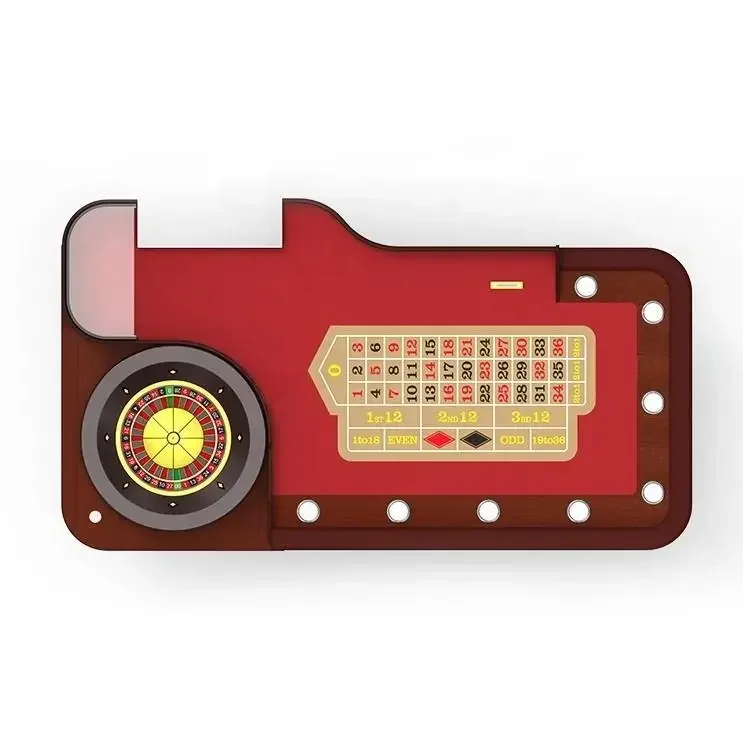 Mesa de pôquer de jogo de cassino estilo europeu vermelho de 110 polegadas mesa de roda de roleta profissional