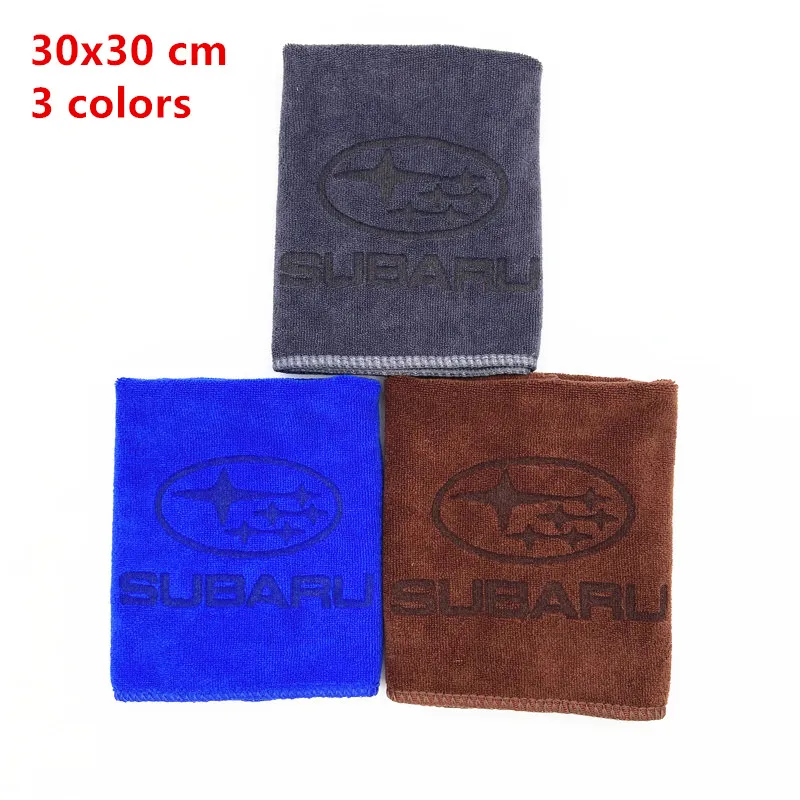 2 PCS 30X30 Car Wash Microfiber Towel for Subaru Impreza Forester Tribeca XV BRZ Car Cleaning Drying Cloth Hemming styling