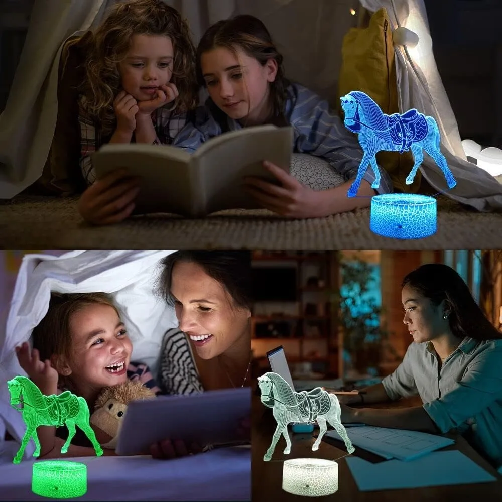 Nighdn Horse Gifts for Girls Led Night Light.Horse Lamp with USB Touch 7 Color Changing Nightlight for Kids Bedroom Decoration