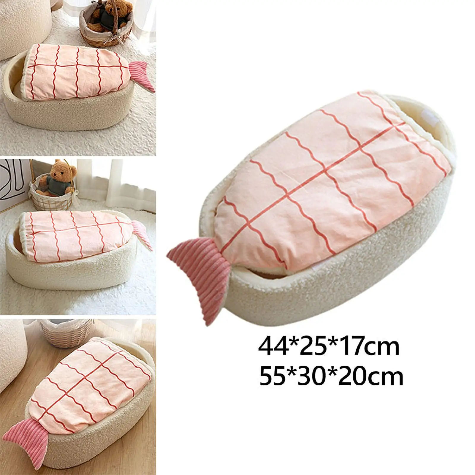 Sushi Shaped Cat Bed Cave Cat House for Small Cats and Breeds Puppy Kitten