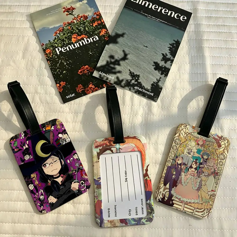 Anime L-Little Witch Academia PVC Anti lost Luggage Identifier Tag Removable Information Card Holder Travel Baggage Tag