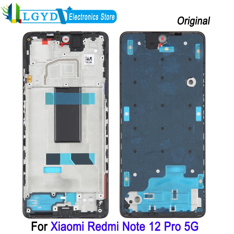 Marco de carcasa frontal para Xiaomi Redmi Note 12 Pro 5G, Marco LCD para teléfono, placa de bisel, pieza de repuesto