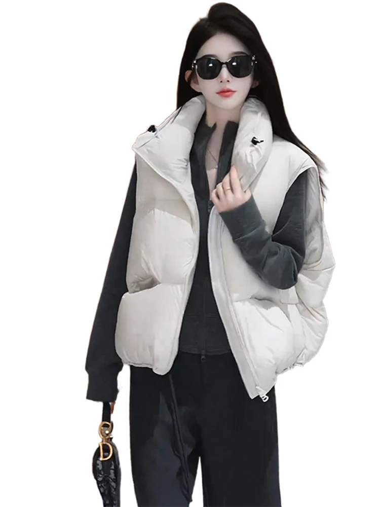 Capispalla per donna in cotone con colletto alla coreana allentato Svel per donna Winter Faion Design 2025 Vintage Sle Pure Color