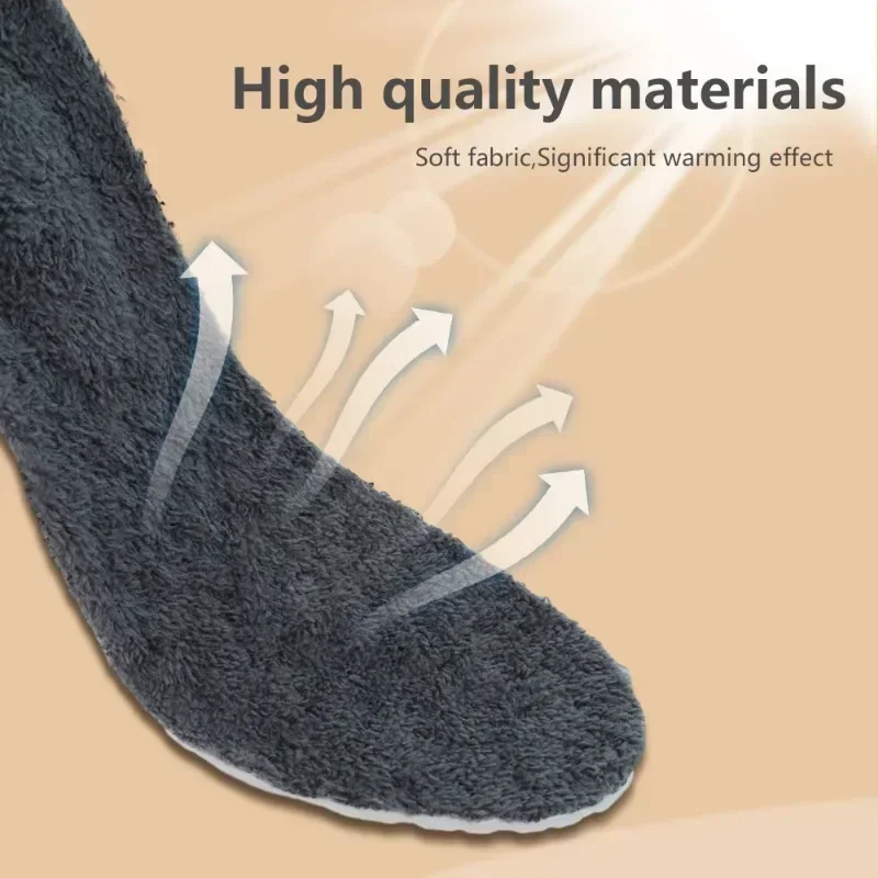 2Pcs Wool Memory Foam Thermal Insoles Winter Warm Shoe Inserts Foot Pads for Men Women Sports Shoes
