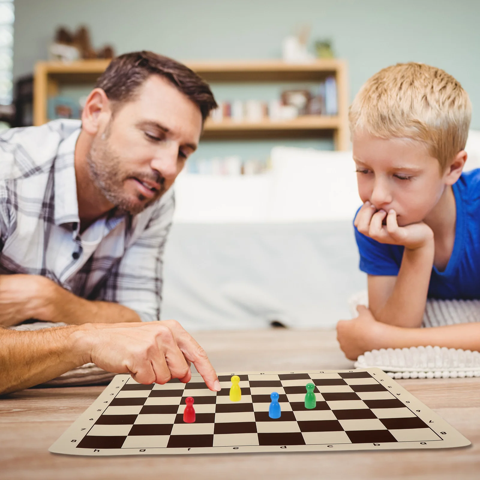 

48Pcs Wooden Chess Pieces Human Shape Board Game Accessories Educational Set Durable Practical Portable Home Office School