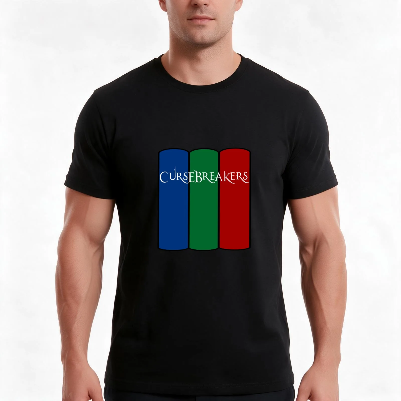 Cursebreakers Bookstack T-Shirt, Summer Casual Cotton Tee, Oversized Streetwear Tops, Vintage Graphic Print, Unisex Men Women