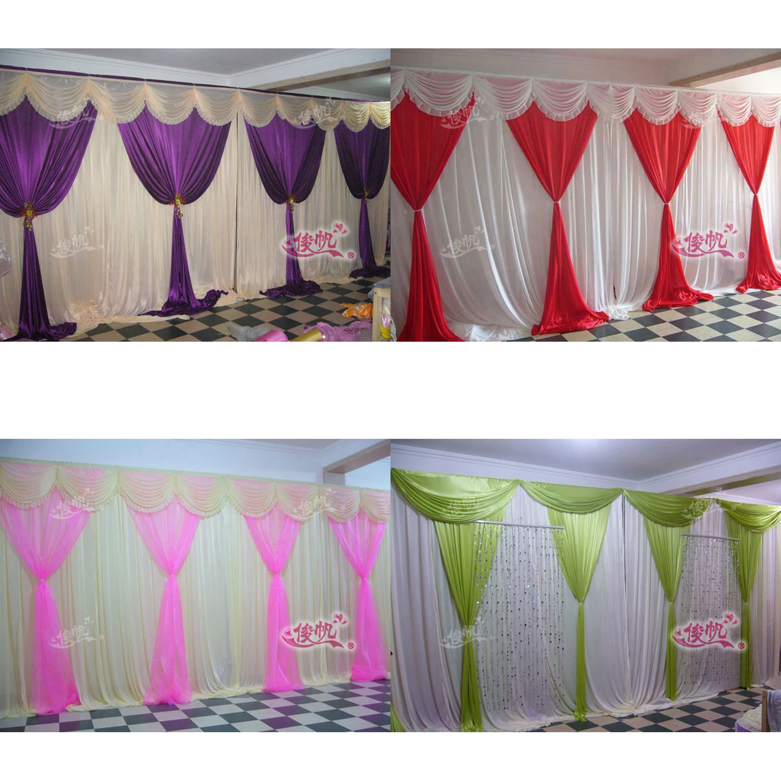 Wedding Stage Curtain 10ft x 20ft Elegant Wedding Backdrop with Beautiful Swag Party Decoration