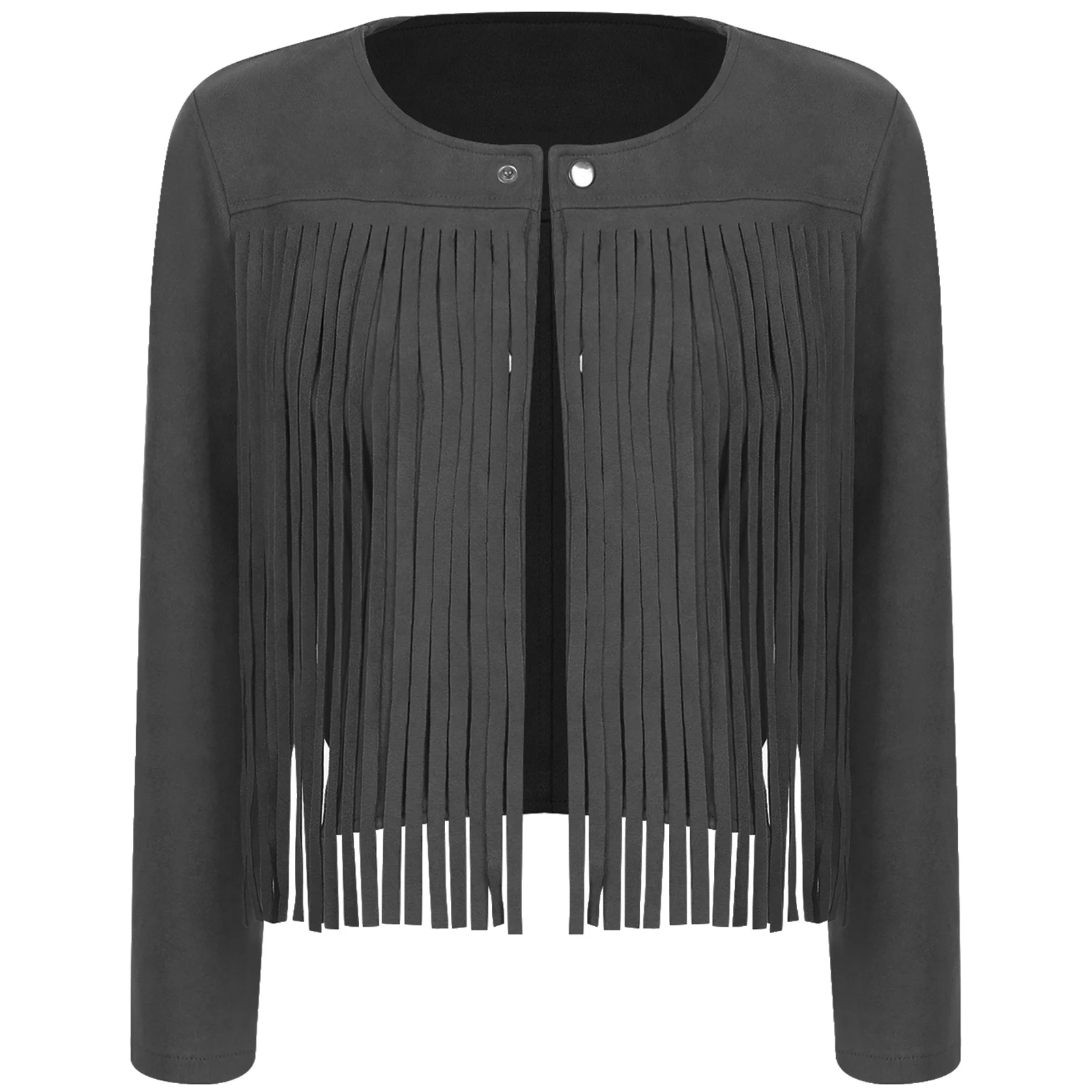 

Men's Fashion Vintage Suede Cardigan Halloween Western Cowboy Cosplay Crop Jackets Long Sleeve Hippie Folkloric Tassel Waistcoat
