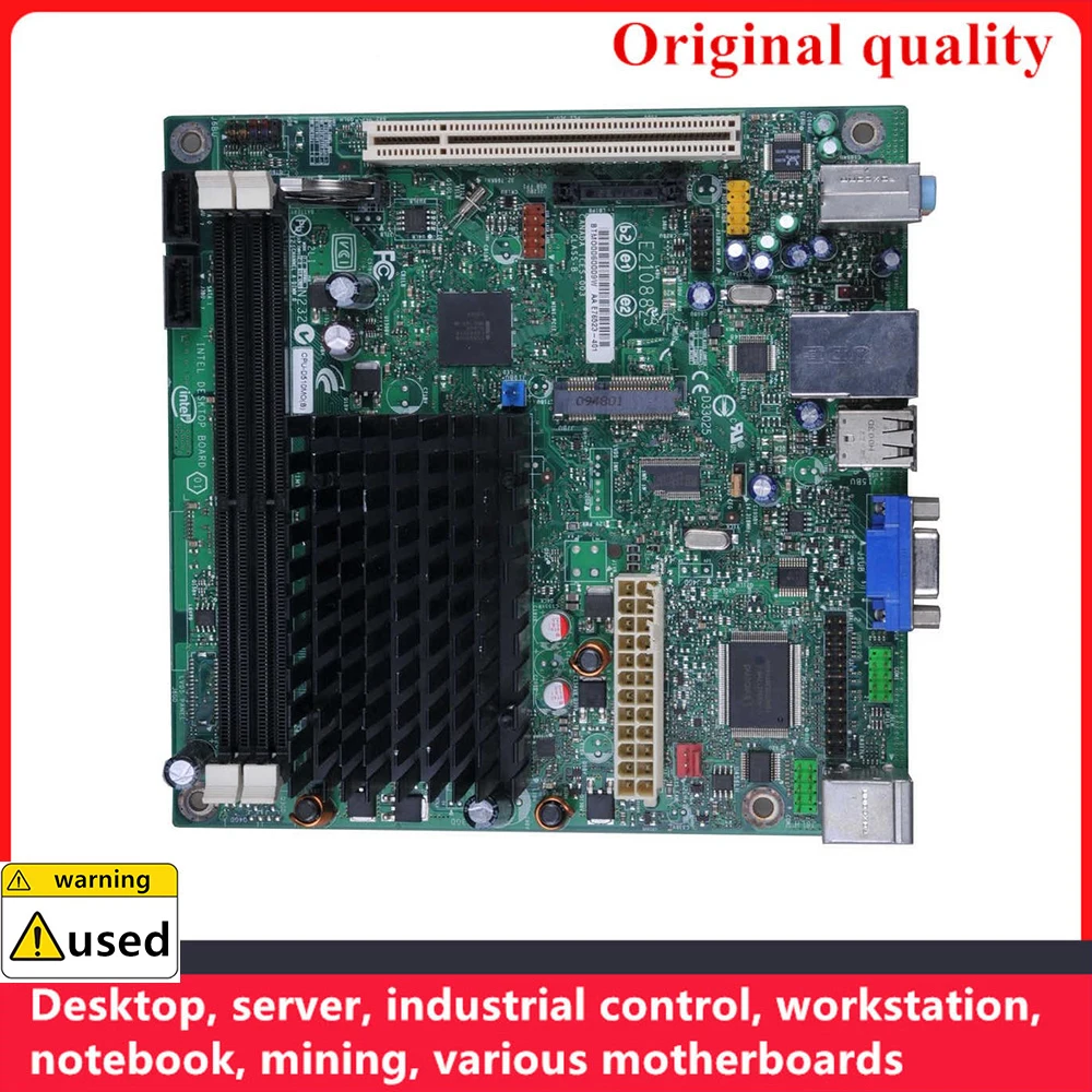 Para Atom CPU Para Intel D510MO D510 NAS Workstations Usado 100% Testado Marca Original Motherboard Industrial Mainboard com CPU