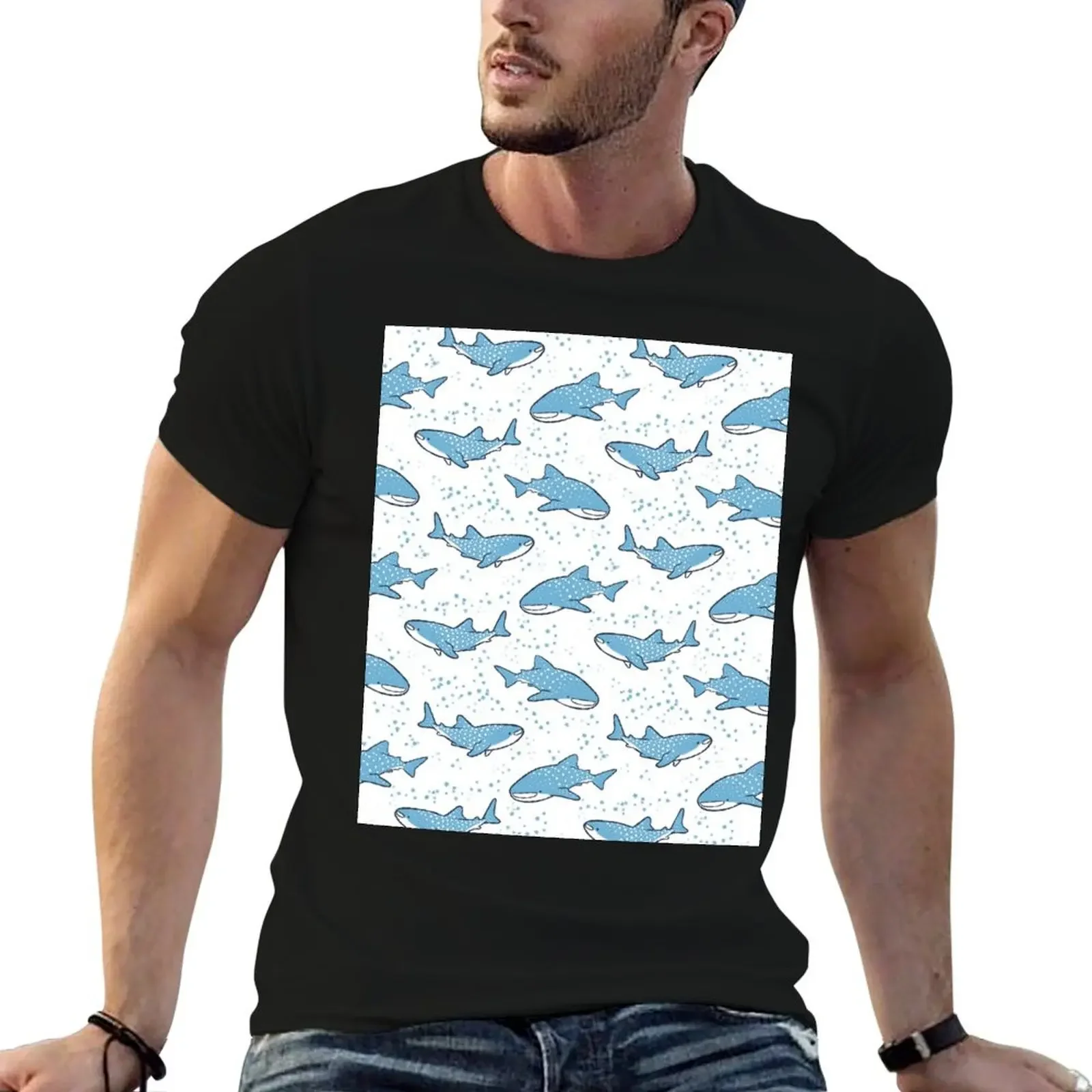 Starry Whale Sharks (Light version) T-Shirt baggy shirts anime stuff boys whites heavyweights mens graphic t-shirts